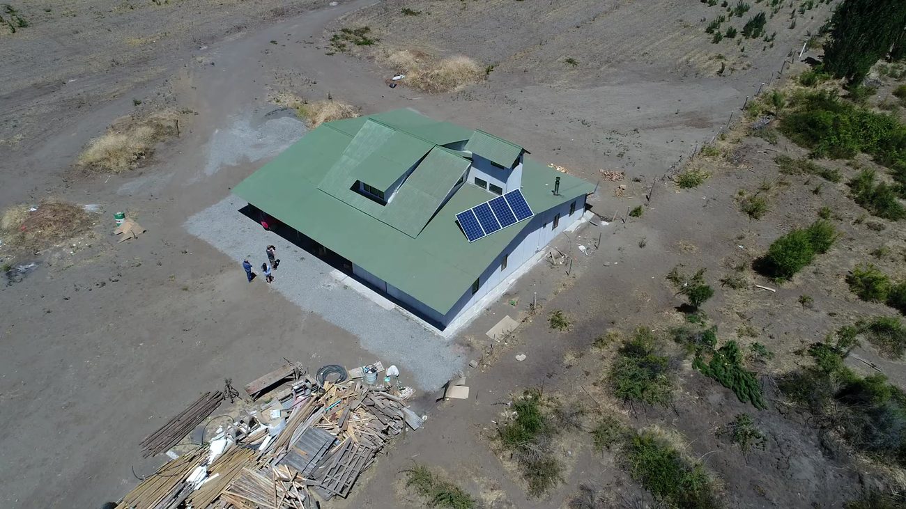 Vista aérea de una instalación solar de Stadt